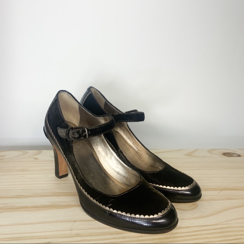 Cole Haan Brown Velvet Mary Jane Pumps